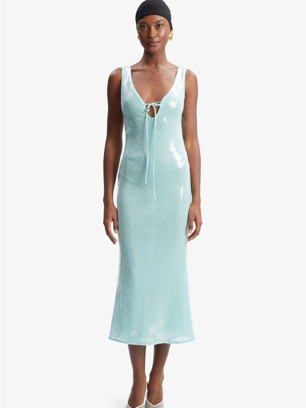 Bardot Aqua Sequin Midi Dress